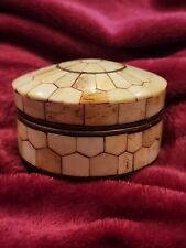 Vintage Antler Bone Trinket Dish Pill Jar Jewelry Box