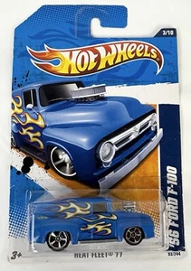 2011 Hot Wheels Heat Fleet 11 Blue ‘56 Ford F-100 #93 1:64 Scale Diecast Truck - Picture 1 of 10