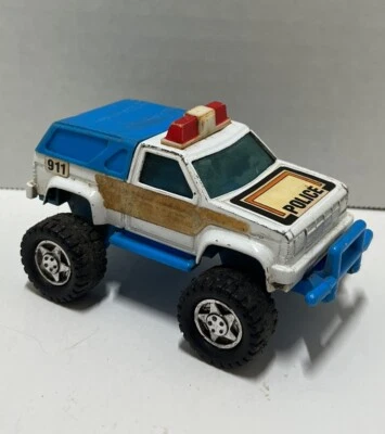 De colección 1987 Remco Diecast Policía SUV Chevy Blazer Bronco Camión Coche Rojo Blanco Azul Foto 1 de 4