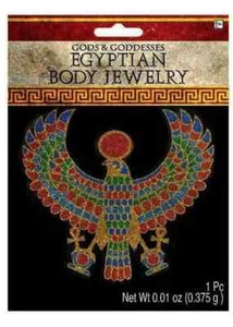 5" Egyptian Wings Isis Body Jewelry Halloween Costume Skull Arm Temporary Tattoo - Picture 1 of 1