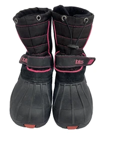 Youth TOTES Snow Winter Boots Shoes Size 4 "Jenna" Black Pink Girls  - Picture 1 of 6