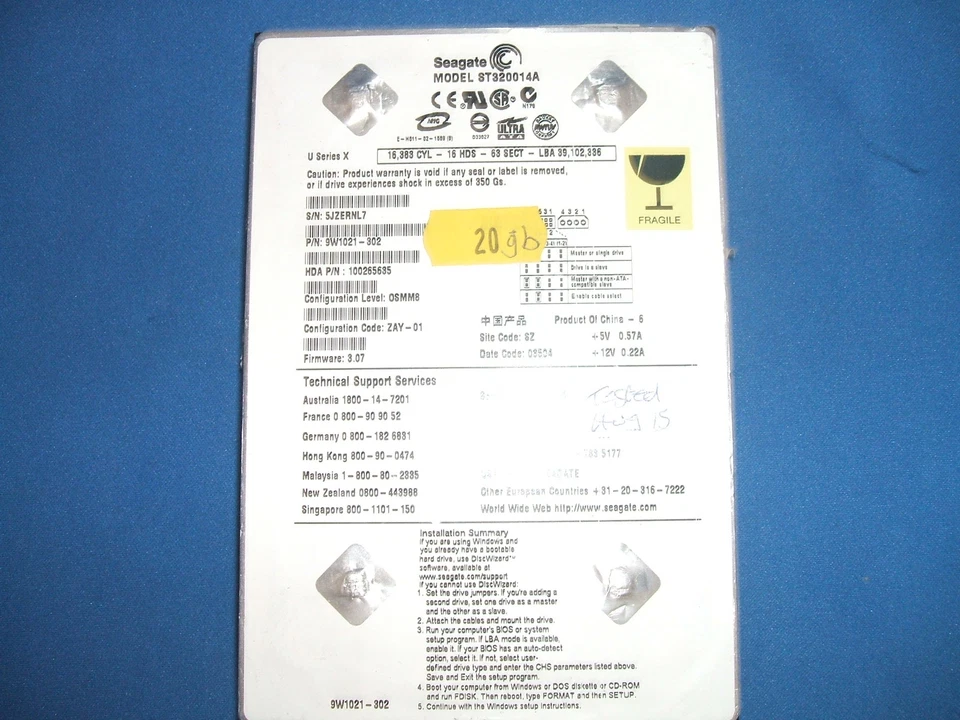 Seagate ST3820014A 20GB - Image 1 of 2