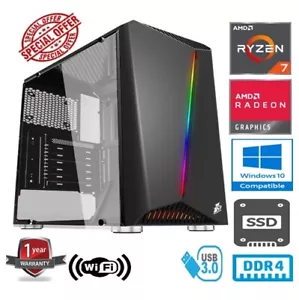 RYZEN 7 GAMING PC - AMD RYZEN 7 5700G 64GB RAM 2TB SSD RADEON VEGA 2GB GRAPHICS - Picture 1 of 10