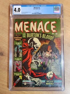 Cómics de Atlas de la Edad de Oro de 1953 de la Amenaza #2 CGC 4,0 cubierta esqueleto de Bill Everett - Imagen 1 de 3