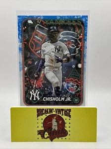 2024 Topps Holiday JAZZ CHISHOLM JR Bastón de Caramelo Murciélago Variación SP #H165 - Imagen 1 de 3