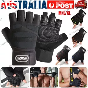 Best Weight Lifting Gloves Gym Bodybuilding Fitness Workout Training Wrist Strap - Picture 1 of 21