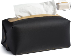 Pu Leather Tissue Box Cover For Car Kitchen Vehicle Night Stands Office Desk Usa