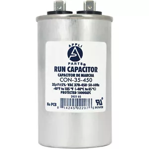 Appli Parts Run Capacitor for ac 35 Mfd uF (microfarads) 370 VAC or 450 VAC CBB6 - Picture 1 of 8