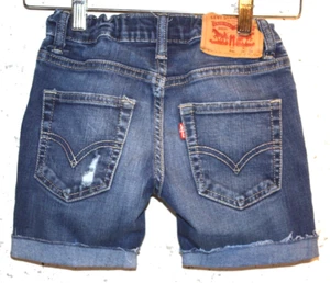 LEVIS STRAUSS 510 Cutoff Jean Shorts Blue Denim 5 Pocket Zip Girls sz 8 - Picture 1 of 9