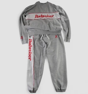 Felpa Budweiser Malbon Golf Heather Grigio King of Beers Cotone Joggers Grande - Foto 1 di 24
