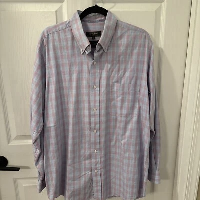 Camisa a Cuadros Bobby Jones Collection Para Hombre Algodón Abotonada L 16.5 Tejida en Italia Foto 1 de 4