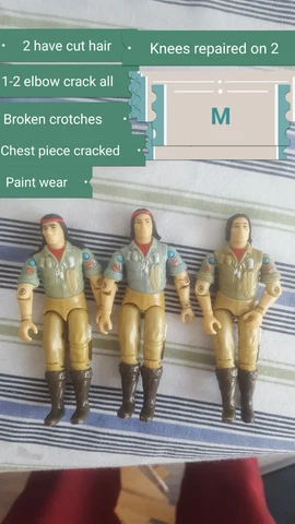 3X GI Joe 1984 Spirit Lot Damaged Figures Broken Crotch and... Hasbro Cobra Cover