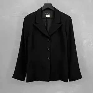 Vintage 1990s Agnes B. Black Three Button Blazer Fits Women's US 10 - Picture 1 of 5
