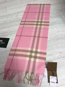 BURBERRY GIANT CASHMERE SCARF CANDY PINK CHECK 8022678 UNISEX RRP £449 - Picture 1 of 3