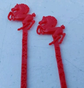 Crazy Horse Saloon Drink Stirrer Miami Beach Florida Cocktail Plastic Barware 2p - Picture 1 of 4