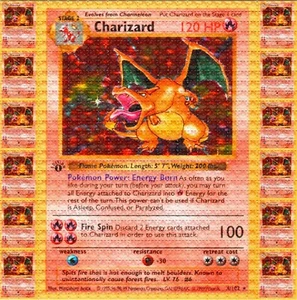 Charizard Tabs Card Blotter Art perforated psychedelic art - Picture 1 of 1