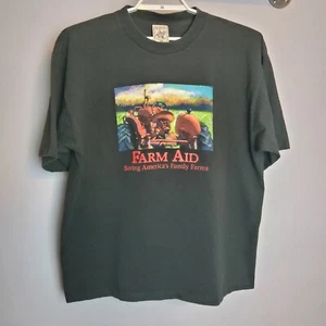 Vintage Farm Aid 2000 Concert and Festival T-Shirt Black Size 2XL Willie Nelson - Picture 1 of 5