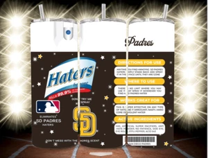 San Diego Padres Haters Be Gone Black Stainless Steel MLB Tumbler - 20 Oz - Picture 1 of 3