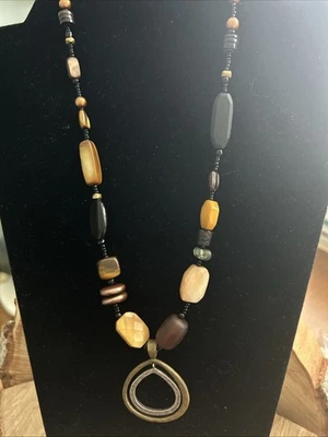 SILPADA N1787 Hammered Sterling Silver & Brass Double Teardrop Pendant Necklace - Image 1 of 4