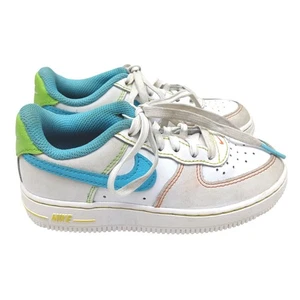 Nike Force 1 LV8 White/Baltic Blue-Action Green (FJ4807-100) Gr. 11C Kinder - Bild 1 von 10
