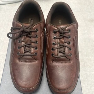 Rockport Work Shoes Mens 9.5 Med Brown Leather New In Box!! Nice! - Picture 1 of 6