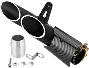 51 mm Motorcycle Exhaust Pipe Carbon Fiber Universal Dual-Outlet Exhaust slip on - Bild 1 von 8