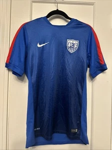 Nike Dri-Fit USA SOCCER NATIONAL TEAM Authentic Training 2014 Blue Jersey Size M - Picture 1 of 9