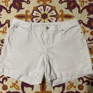 Pantalones Cortos de Jean Jennifer Lopez Blanco Novio Talla 10 - Imagen 1 de 6