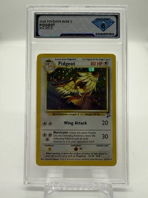 Pokémon TCG Pidgeot Base Set 2 Holo Rare 14/130 DSG 8 Graded Card 1999  - Image 1 of 2