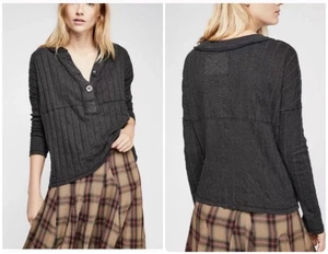 Top Henley WE THE FREE PEOPLE In The Mix cuadrado de gran tamaño acanalado holgado talla M - Imagen 1 de 10