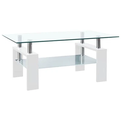 Coffee Table End Table Sofa Table Living Room Furniture Tempered Glass vidaXL - Image 1 of 3