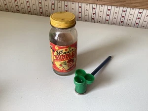 Bolle di sapone Wonder in vetro vintage anni 50 con pipa a bolle - Foto 1 di 9
