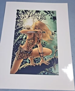 Sheena Königin des Dschungels Hochglanzdruck Kunst 11" x 9" - Bild 1 von 4