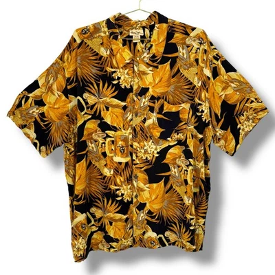 Camisa de Campamento Panama Jack, Dorado Tiki Cóctel Bebida Estampado Loro, 3XL Y2K De Colección Foto 1 de 4