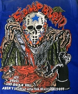 Warren Lotas Camp Blood T-Shirt Blau Größe L Jason - Bild 1 von 4