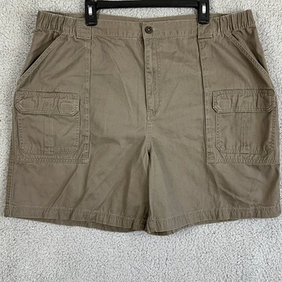 Croft Barrow Shorts Cargo Mens 44 Brown Stretch Waistband Pocket Hiking Safari - Image 1 of 4