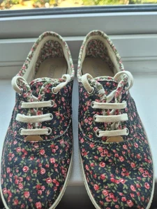 Hotter Mabel Floral Canvas LaceUp Shoes UK Size 5.5 Comfort Concept Barely Worn - Picture 1 of 15