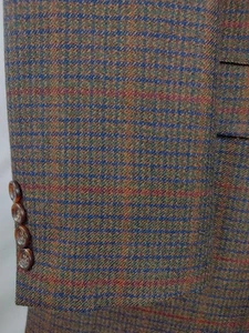 Abrigo deportivo Alan River para hombre 44L verde y azul pata de gallo bronceado a cuadros tweed suave - Imagen 1 de 23