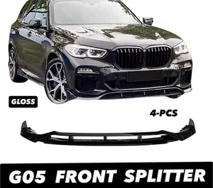 BMW X5 G05 M PERFORMANCE FRONT SPLITTER KIT SPOILER LIP GLOSS BLACK 2019-23 - Picture 1 of 5