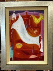 Sophia Lynch ORIGINAL Oil On Canvas - A Surreal Study Of Figures And Still Life - Picture 1 of 11