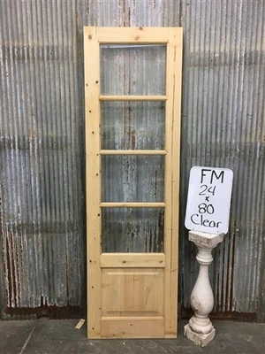 Puerta francesa de una sola puerta (24x80,5) 4 paneles puerta de vidrio estilo europeo FM1 Foto 1 de 4