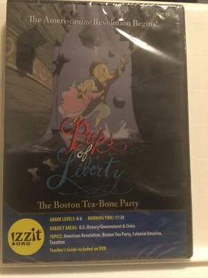 PUPS OF LIBERTY: THE BOSTON TEA-BONE PARTY ANIMATED DVD, LEARNING K-6 GRADE, NEW Foto 1 de 2