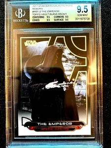 BGS 9.5 TOPPS VAULT 1/1 2017 TOPPS STAR WARS THE EMPEROR GALACTIC FILE REBORN - Picture 1 of 2