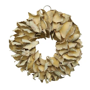 Kranz Dekokranz Türkranz Naturkranz Türschmuck Palmblätter 25cm Gelb - Picture 1 of 6