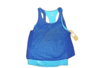 NWT WOMENS Z BY ZOBHA Blue 2fer Tank Top Shirt Size Small - Picture 1 of 1