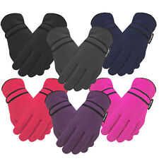 Kids Boys Girls Soft Warm Winter Fleece Gloves High Performance THERMAL Lining