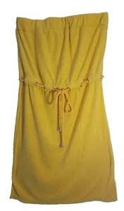 Traje de baño amarillo Beach Break talla M tubo sin tirantes vestido tela de felpa - Imagen 1 de 3