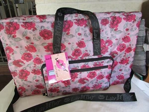 LUV BETSEY JOHNSON ROSE LBEVA PACKABLE NYLON WEEKEND BAG NWT  - Picture 1 of 12