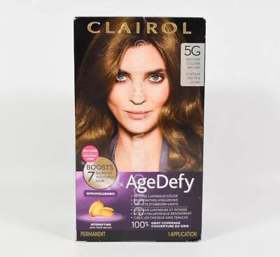 Color de cabello permanente innovador Clairol Age Defy #5G MARRÓN DORADO MEDIO Foto 1 de 2
