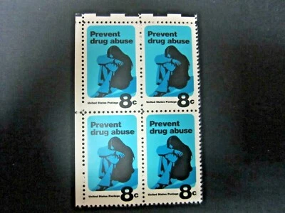 #1438 – 1971 8c Prevent Drug Abuse - Block of 4 - Very Fine - Image 1 of 2